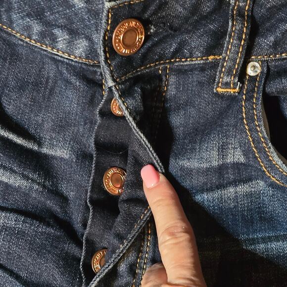 American Eagle Women's Tomgirl Super Stretch Button Fly Jeans, Size 12 - Picture 4 of 10